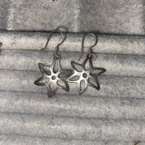 Silver star earrings